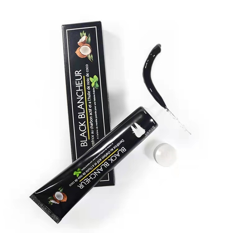 Natürliches Bambusholzkohlen-Zahnweißungs-Zahnpasta-Antiloch-schwarzes Gel-tadelloses Aroma-Zahnpulver