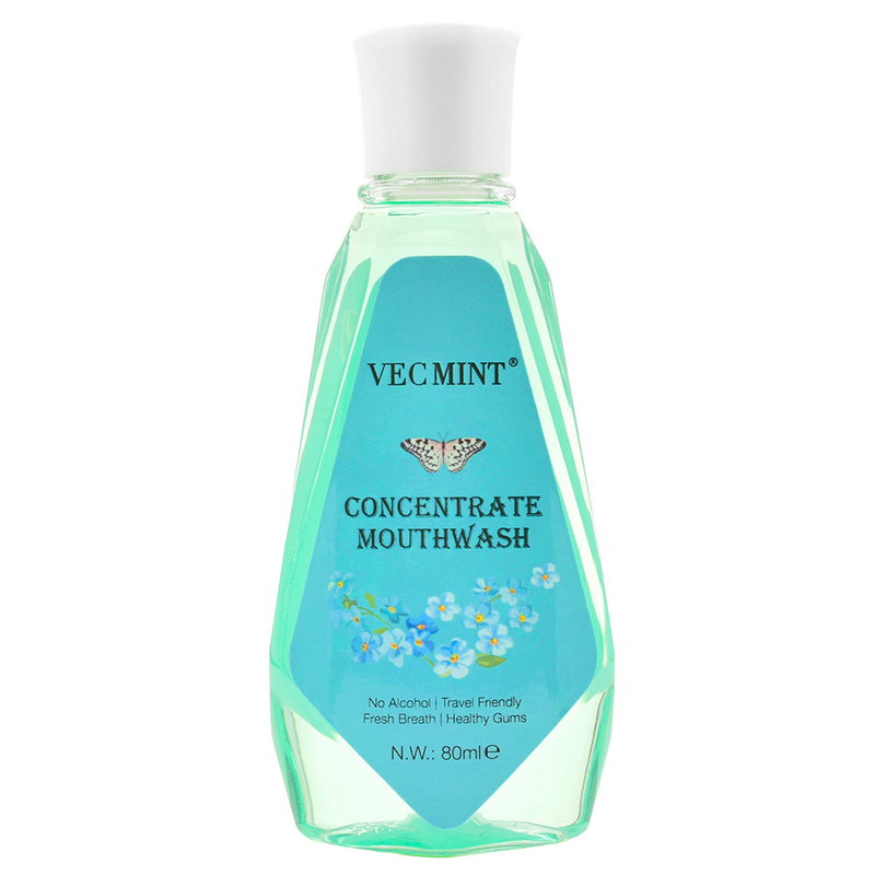 VECMINT Alkoholfrei 80 ml Blumenaromen Antibakterielle Konzentrat Mundwasser Mundwasser Zahnreinigung