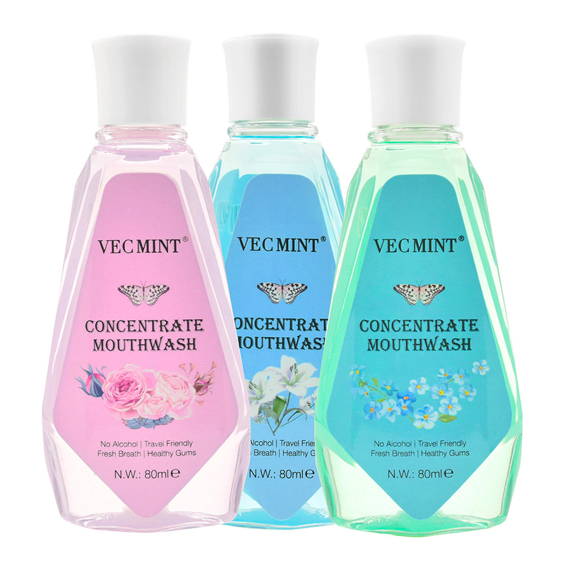 VECMINT Alkoholfrei 80 ml Blumenaromen Antibakterielle Konzentrat Mundwasser Mundwasser Zahnreinigung