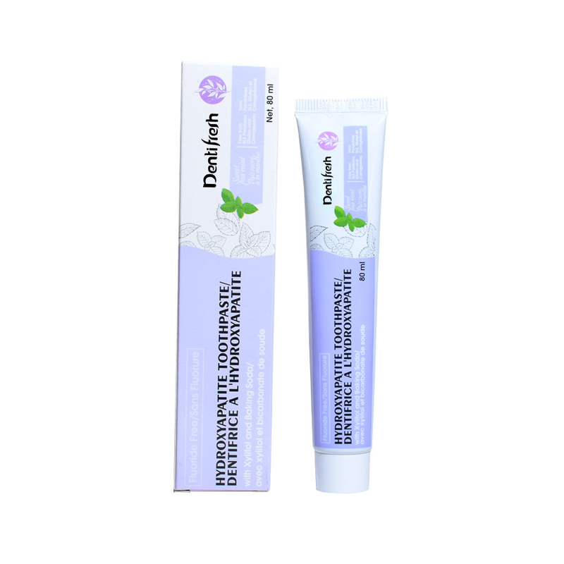 Zähnewasserfluorid - kostenlose Zahnpasta, 80 ml - Hydroxyapatit-Formel mit Xylitol und Backpulver für die Mundgesundheit