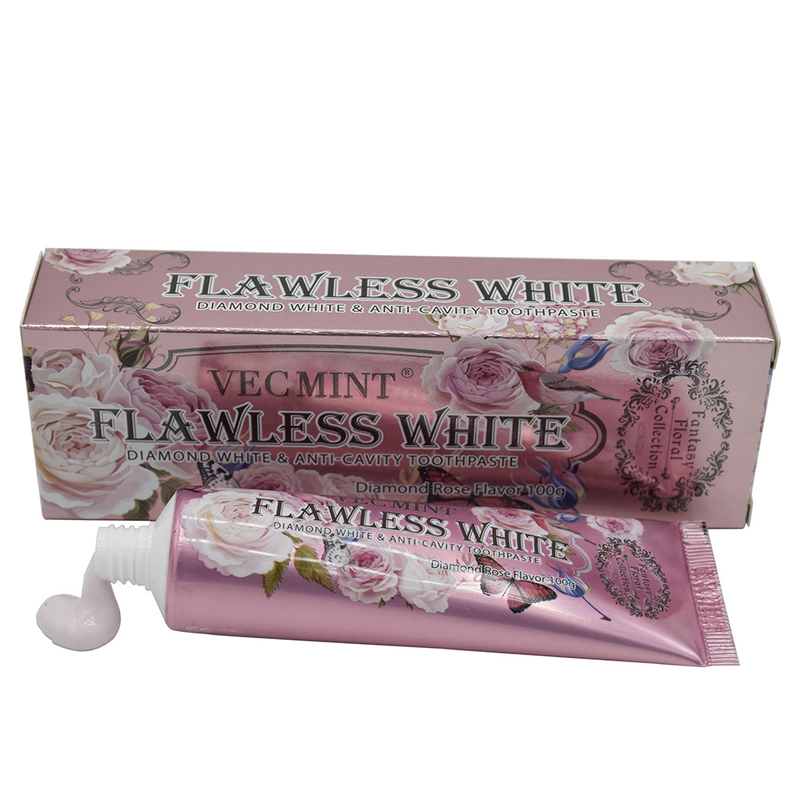 VECMINT Rose Zahnpasta 100g Zahnpasta für gesunde Zähne schicke Blumenkollektion Hot Sale Fabrik Direktlieferung
