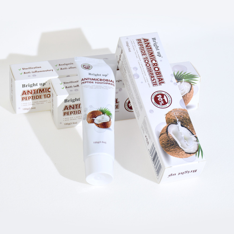 Hochwertige, helle, antimikrobielle Peptid-Zahnpasta, 100 g pro Tube Kokosnussöl