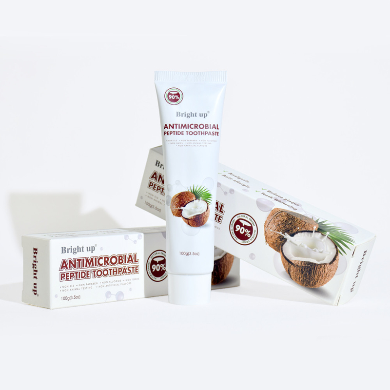 Hochwertige, helle, antimikrobielle Peptid-Zahnpasta, 100 g pro Tube Kokosnussöl