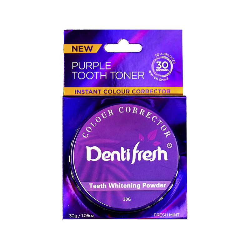 Neuer DentiFrisch lila Zahnfärbemittel - Sofortiger Farbkorrektor Zahnbleichpulver, 30G