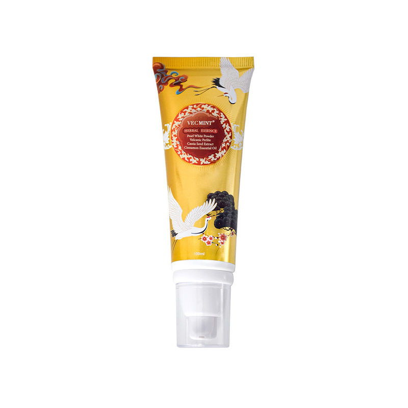VECMINT Kräuter Essenz Zahnpasta - Perlenweißpulver, Koptiswurzextrakt und Camellia Sinensis Blatt 100 ml