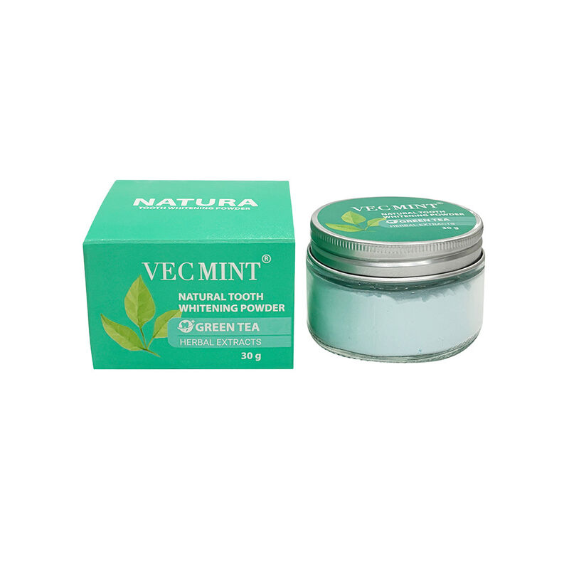 NATURA VECMINT Natürliches Zahnbleichpulver - Grüner Tee Kräuter-Extrakte Mundpflege-Bleichpulver (30g)