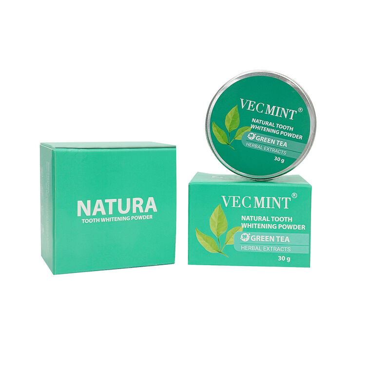 NATURA VECMINT Natürliches Zahnbleichpulver - Grüner Tee Kräuter-Extrakte Mundpflege-Bleichpulver (30g)
