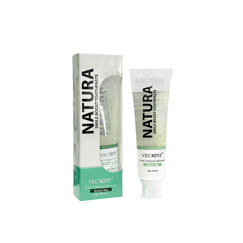 NATURA VECMINT Smile Boost Zahnpasta - Pflanzen-basierte natürliche Grüne Tee-Aromen frische ausgewogene Mundpflege Paste 100 ml