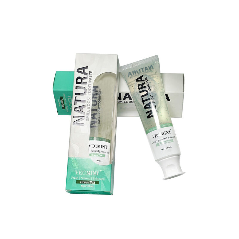 NATURA VECMINT Smile Boost Zahnpasta - Pflanzen-basierte natürliche Grüne Tee-Aromen frische ausgewogene Mundpflege Paste 100 ml